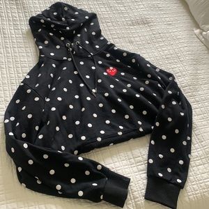 commes de garcon polka dot sweatshirt